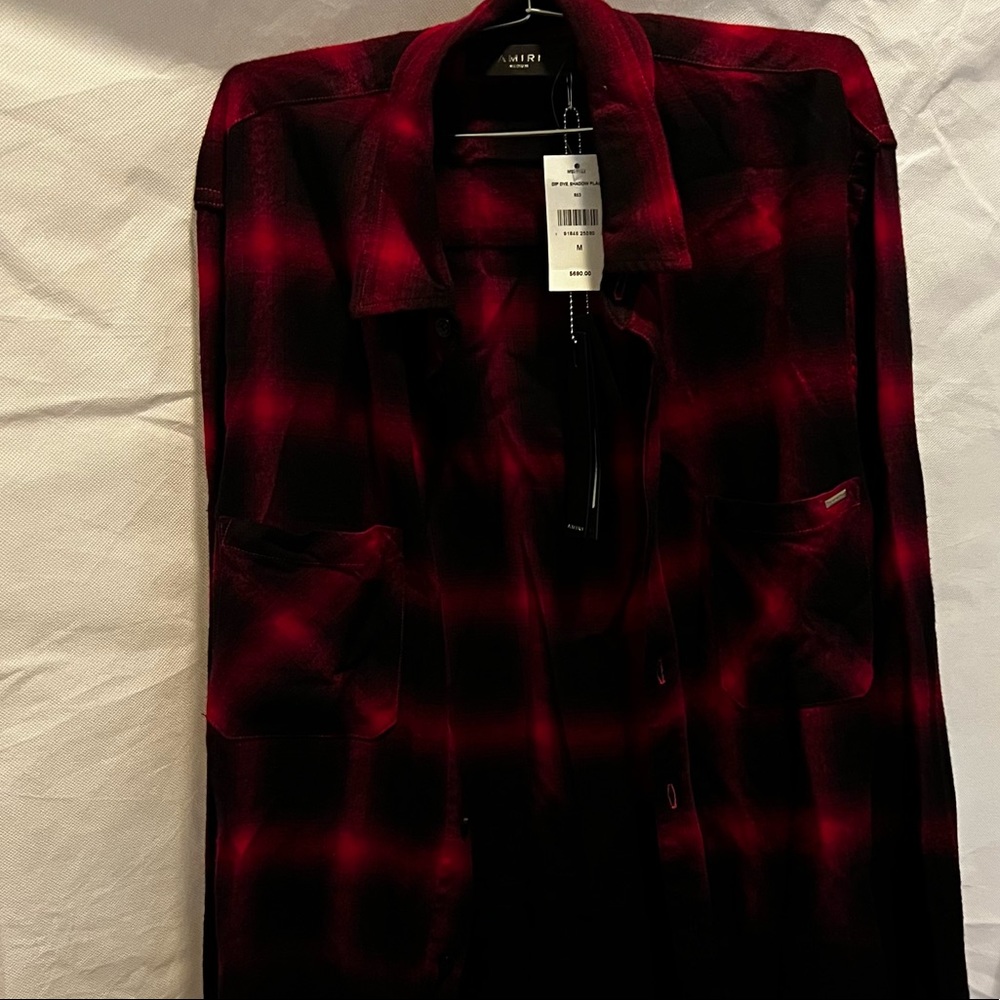 Amiri Dye-Shadow Peacock Plaid Shirt